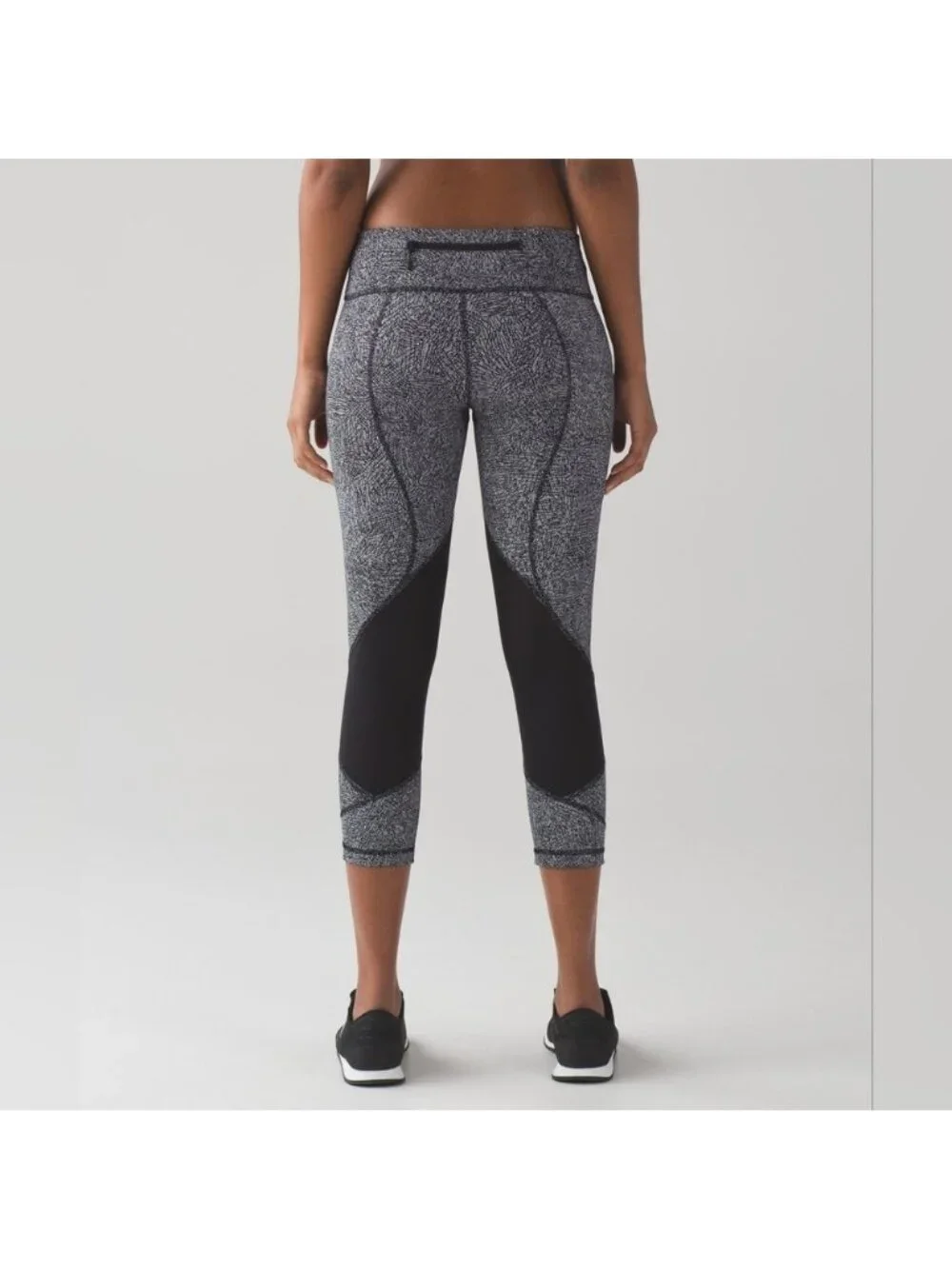 Lululemon Pace Rival Crop Line Up White Black / Black